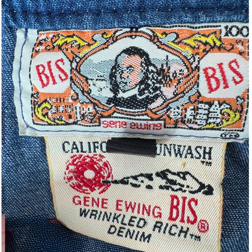 Collectible Vintage Gene Ewing BIS Denim Bomber Jacket | Oversized Unisex - Picture 9 of 11